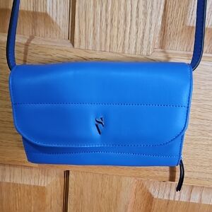 Blue Leather Crossbody Bag